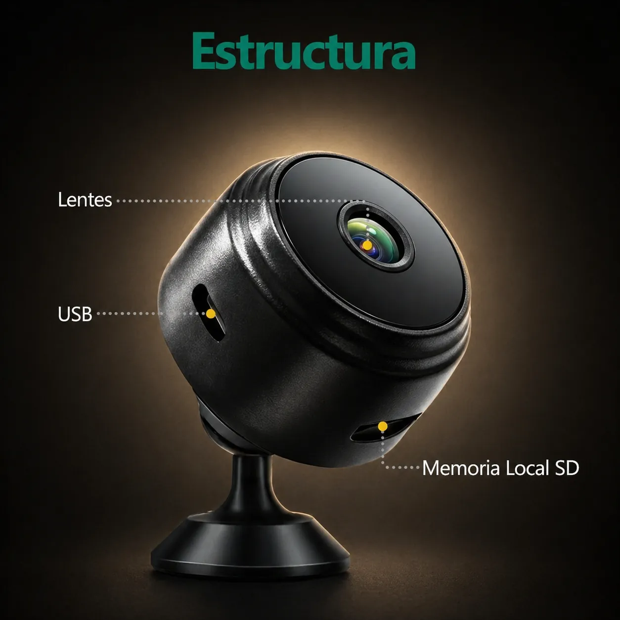 Estructura: lentes, USB, memoria SD